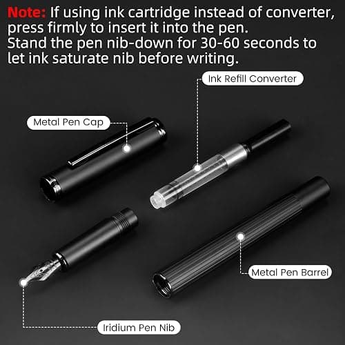 JINHAO Fountain Pen Fine Nib, Includes Ink Cartridges & Converter, Perfect Weight, Optimal Flow, No Skips thumbnail 5