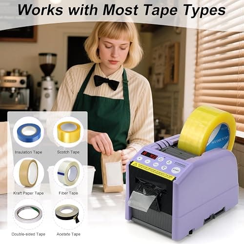 Ribbon Cutting Machine, Automatic Tape Dispenser, 6-60mm Width, 5-999mm Length, Ideal for Restaurants, Business & Home thumbnail 6