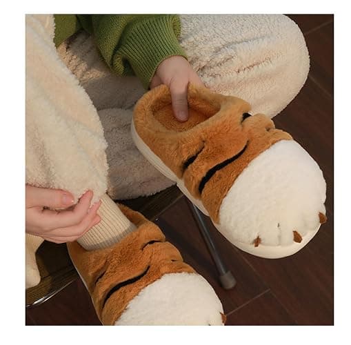 YILANLAN Women's Cute Pig Animal Cow Winter Warm Soft Plush Home Cotton Slippers thumbnail 3