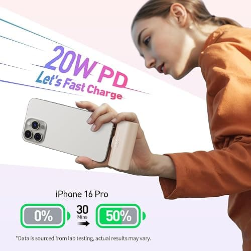 iWALK Portable Charger for iPhone 17/16/15 USB-C Small Power Bank 20W 4,500mAh Fast Charging Battery Pack Compatible with iPhone 15/16/17 Plus/17 Pro/17 Pro Max, Samsung Galaxy S25/S24/S23 Android thumbnail 2