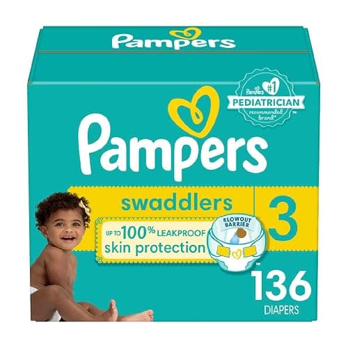 Pampers Baby Diapers - Swaddlers - Size 3, 136 Count, Ultra Absorbent Disposable Infant Diaper - Size 3 - 136 - Image 1