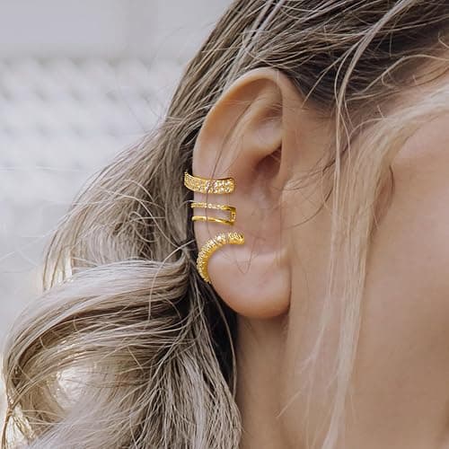 Sroyte 9Pcs Gold Ear Cuffs for Women Non piercing, 14K 18k Gold Plated Ear cuff earrings for Women Cartilage Clip Cuff Earrings Jewelry for women thumbnail 2