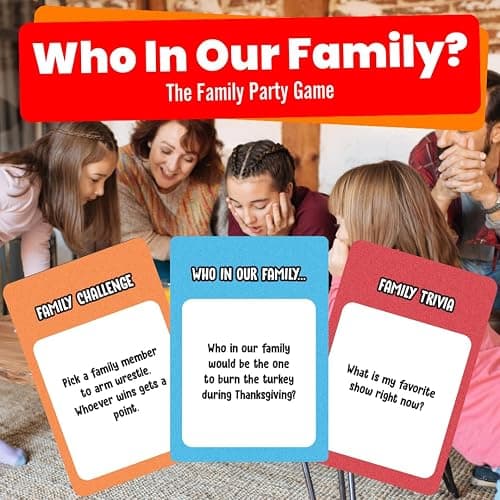 Viral Studios Who in Our Family? – Hilarious Family Party Game | Trivia, “Most Likely to” & Head-to-Head Challenges | Fun Family Game Night Card Game for Kids, Teens & Adults thumbnail 2