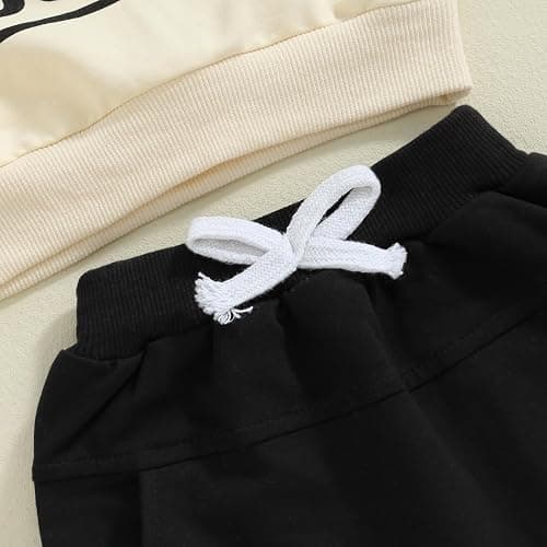 Toddler Baby Boy Fall Winter Clothes Mamas Little Boy Outfit Letter Long Sleeve Sweatshirts and Jogger Pants Set thumbnail 6