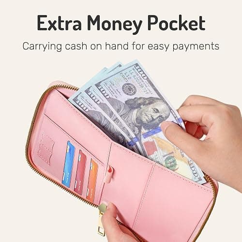 Forvencer Safe Zipper Passport Holder Cover, Passport Wallet for Travel | Cute RFID Blocking Passport Book, Waterproof Travel Accessories for Women, Light Blue thumbnail 4