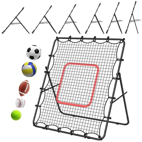 LIANTRAL Baseball Rebounder Net, Adjustable Bounce Back Trainer for Soccer, Volleyball, Softball & Lacrosse, Portable Folding Rebounder for Passing & Shooting Practice, Soccer Rebound Net - Image 1