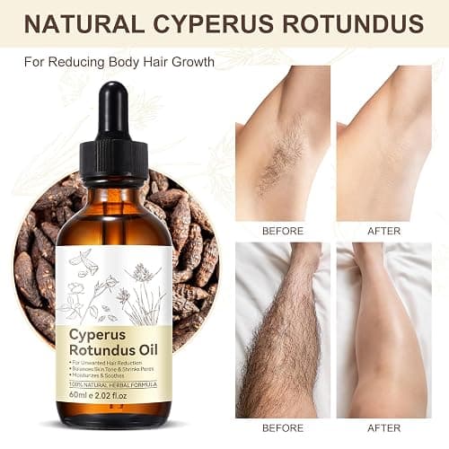 Rulviou Cyperus Rotundus Oil,Natural Cyprus Oils For Hair Removal,Gentle and Effective Cypress For Reducing Body Hair Growth, Ideal for All Skin Types 2 fl.oz thumbnail 4