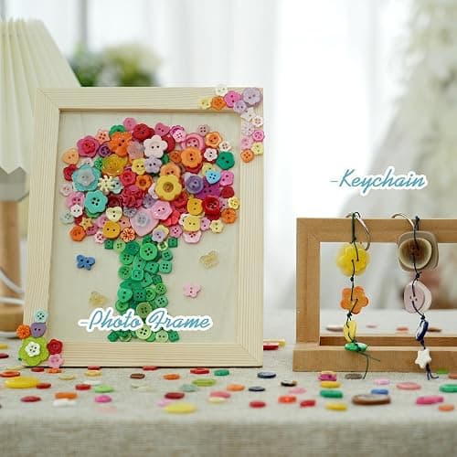 1200pcs Assorted Resin Buttons Bulk, Random Mixed Colors Craft Set | Random Mixcolor Sewing Crafts Clothes, DIY Manual Painting Art, Handmade Ornaments, and Creative Decoration thumbnail 5