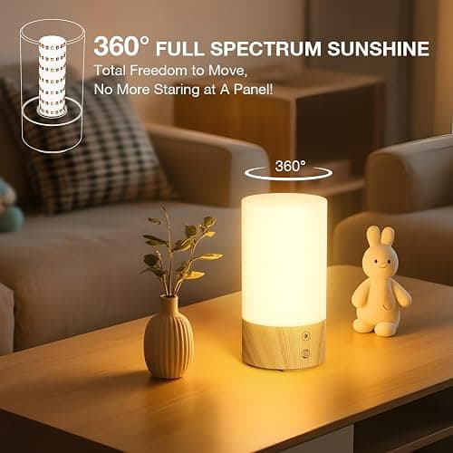 Bakzon Light Therapy Lamp 10000 Lux Sun Lamp, UV-Free with Adjustable Brightness & 3 Color Temperatures for Home & Office, Full Spectrum Light Therapy to Feel Refreshed and Focused thumbnail 3