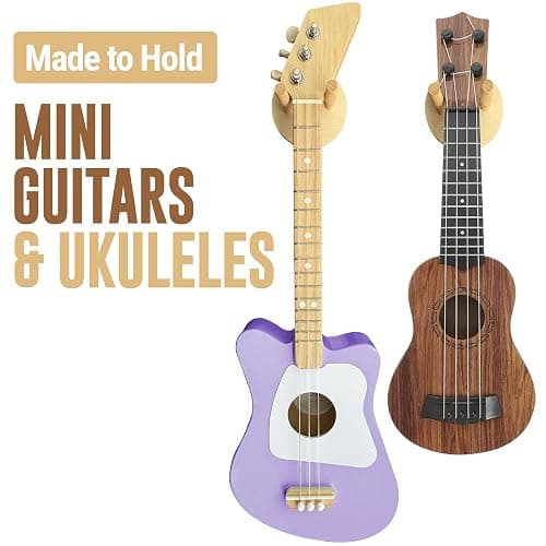 Samorillo [2 Pack] Wall Mounts for Mini Guitars & Ukuleles - Wooden Hooks With Mounting Hardware - Install in Minutes and Hang With Confidence thumbnail 4