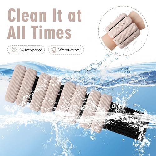 MESUADESI Wrist Weights Set of 2, Wearable Wrist Ankle Weights for Women & Men, Silicone Weighted Bangles Adjustable Arm and Leg Weights for Walking Yoga Pilates Running Dance Gym 2lb thumbnail 3
