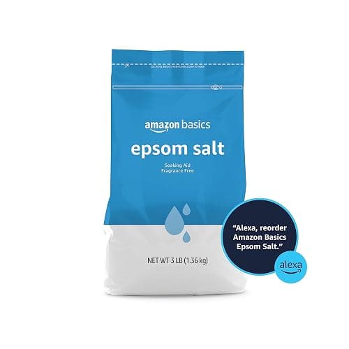Amazon Basics Epsom Salt Soak, Unscented, Magnesium Sulfate USP, Muscle and Feet Relaxation, Soothing, 3 Pound, Pack of 1 thumbnail 4