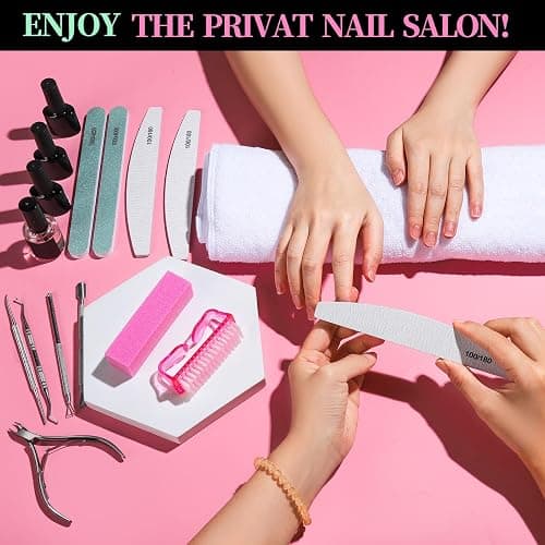 FANDAMEI Nail Care Kit, Nail Files 100/180, Nail Buffer Block, Cuticle Nippers, Cuticle Trimmer, Cuticle Pusher, Nail Tools, Nail Kit, Pedicure & Manicure Tools, Nail Prep Kit, Manicure Kit for Women thumbnail 6