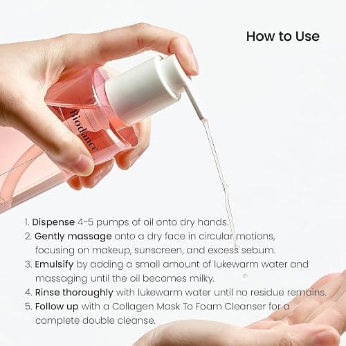 BIODANCE Collagen Cleansing Oil, Facial Oil Cleanser, Gentle Makeup Remover, Bleackhed and Whitehead Remover for Sensitive Skin, Korean Skin Careㅣ6.76 fl. oz. (200 ml) thumbnail 6