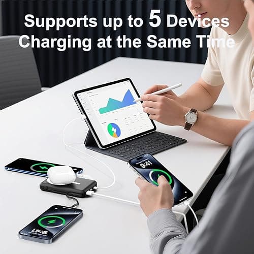 for Magsafe Portable Charger - 10000mAh Battery Pack for Magsafe with USB-C Cable and PD 20W USB C Fast Charging LED Display, Magnetic Wireless Power Bank for iPhone 17/16/15/14/13/12/Pro/Pro Max thumbnail 5