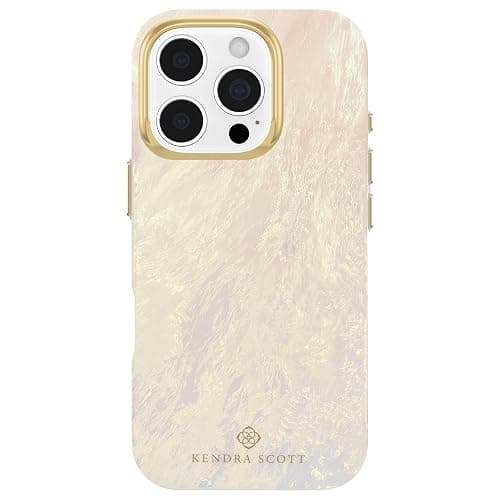 Kendra Scott iPhone 16 Pro Case - MagSafe Phone Case - Ivory Pearl | Compatible with MagSafe - Lightweight Designer Case for iPhone 16 Pro with Anti-Scratch Coating and Mother-of-Pearl Finish - Image 1