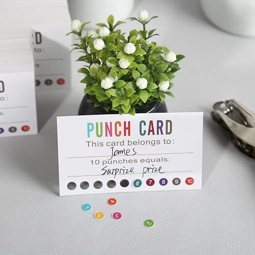 ONEDONE Punch Cards (Pack of 200) Reward Punch Cards for Classroom Behavior Incentive Awards for Kids Students Teachers Home Classroom School Business Loyalty Gift Card - 3.5" x 2" thumbnail 2