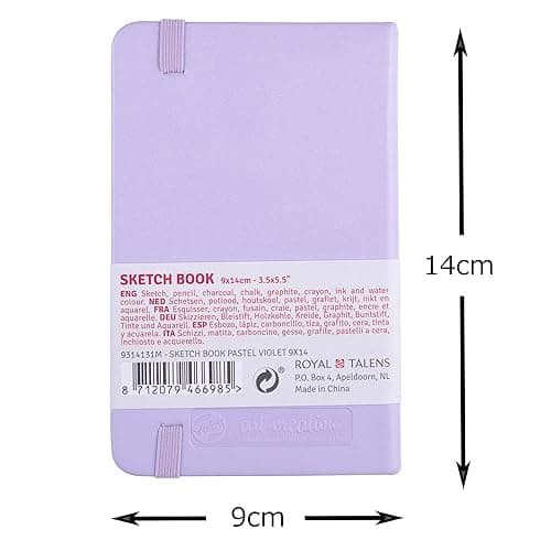Tarence T9314-131M 452124 Art Creations Sketchbook, Drawing Notebook, 3.5 x 5.5 inches (9 x 14 cm), Pastel Violet thumbnail 3