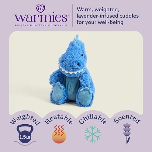 warmies Microwavable & Weighted Stuffed Animals, Trex - Heatable Stuffed Animal Heating Pad - Weighted Plush Comfort - Lavender-Scented - for Adults & Children (Boys, Girls, Babies & Toddlers) thumbnail 2