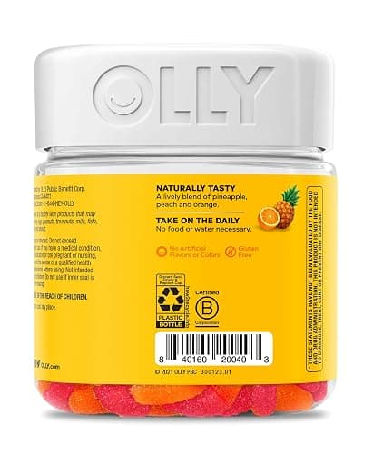 OLLY Hello Happy Gummy Worms, Mood Balance Support, Vitamin D, Saffron, Adult Chewable Supplement, Tropical Zing - 60 Count thumbnail 10
