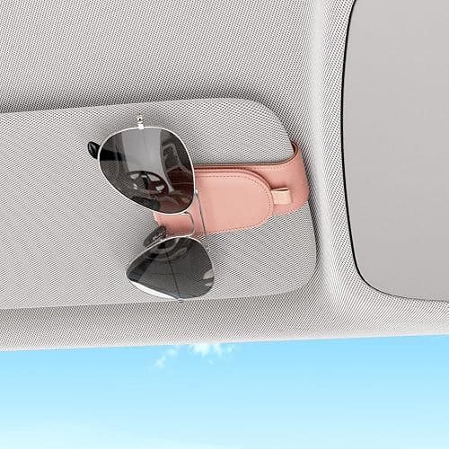 ❤️ ❤️ Sotfamily Sunglass Holder for Car Visor, Suede Cloth Magnetic Sunglass Organizer for Car Accessories, 2 Packs, Pink thumbnail 3