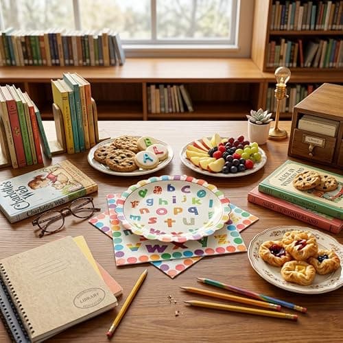 75PCS ABC 123 Party Supplies for 25 Guests – 25 7 Inch Alphabet Paper Plates, 25 Napkins, 25 Colorful Plastic Forks, Back to School Classroom Welcome Decorations, First Day of School Celebration thumbnail 5