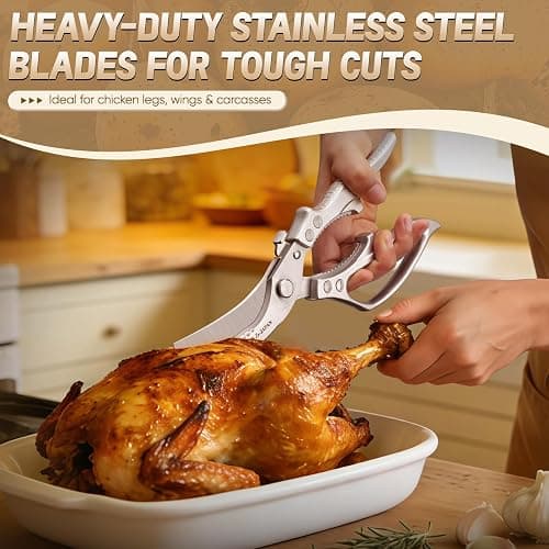Freelander Kitchen Scissors Set - All Purpose Heavy Duty Poultry Shears | Japanese Kitchen Shears for Food, Chicken, Meat, Fish, Vegetables, Ergonomic Non-Slip Handle, Gifts for Women Men thumbnail 4