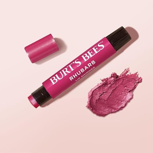 Burt's Bees Shimmer Lip Tint Set, Mothers Day Gifts, Tinted Lip Balm Stick, Moisturizing for All Day Hydration with Natural Origin Glowy Pigmented Finish & Buildable Color, Rhubarb (4-Pack) thumbnail 9