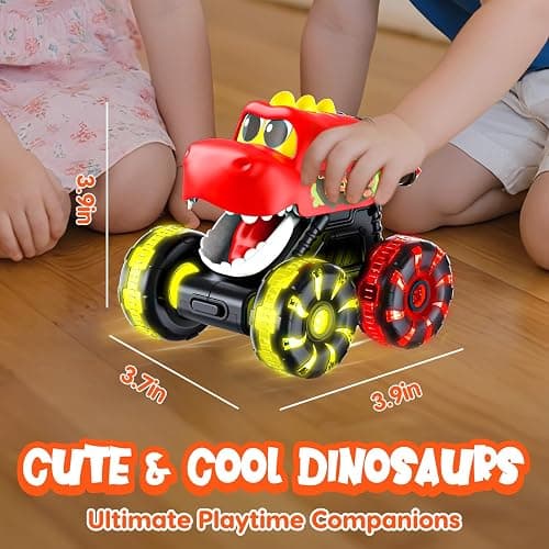 Monster Truck Toys Dinosaur Cars for Toddlers 1-3, Press and Go Cars Truck Toys for 1 2 3 4 5 Year Old Boys Girls Gift, Light Up Boy Toy Dinosaur Cars for 2 3 4 One Two Year Old Boy Birthday Gifts thumbnail 2