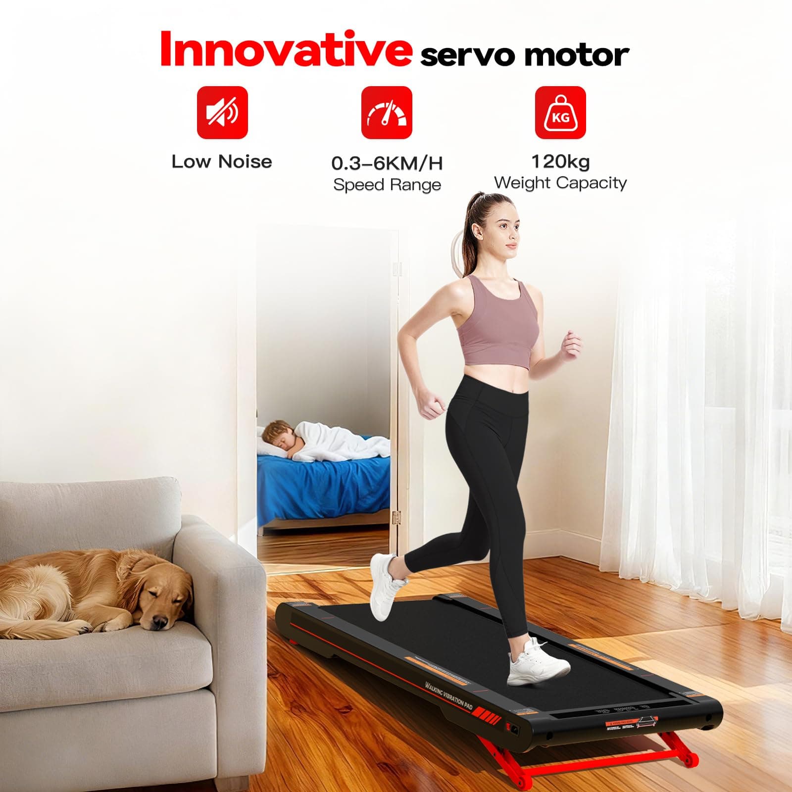 Sperax 3 in 1 Walking Vibration Pad, Under Desk Treadmill with APP, Portable Treadmills for Home, Walking Pad Treadmill with Remote Control thumbnail 6