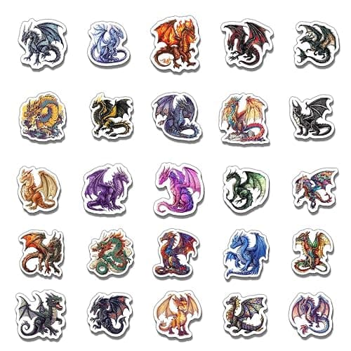 Pack 50 Pcs Magic Animal Dragon Stickers for Water Bottles Funny Laptop Luggage Computer Scrapbooking Kids Teens Girls Boys Adults Aesthetic Waterproof Sticker Small Vinyl Decals thumbnail 5