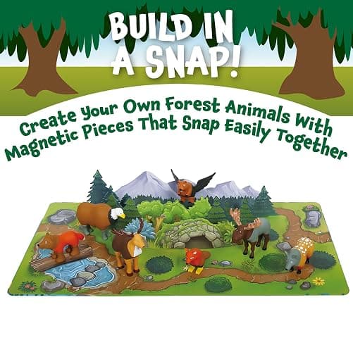 Popular PLAYTHINGS Mini Mix or Match Forest Animals, Magnetic Toy Set with Pop-up Playmat, Set of 7 thumbnail 3