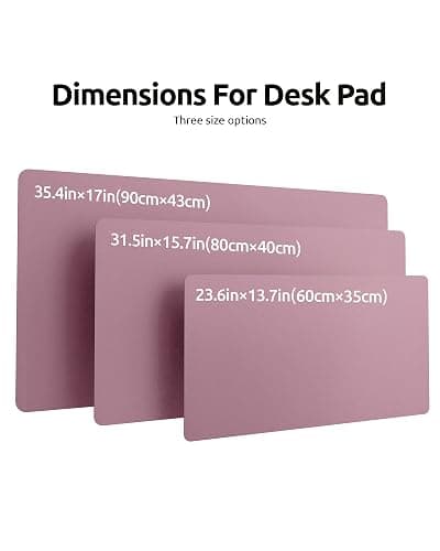 YSAGi Leather Desk Mat, Large Mouse Mat, Non-Slip Desk Pad, Waterproof PU Leather Table Protector Writing Pad for Office and Home (60 x 35 cm, Pale Mauve) thumbnail 8
