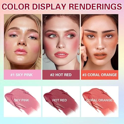 Cream Blush Stick for Cheeks Blush Makeup Stick Solid On the Go Blush Stick Soft Blush Face Stick for Lips Cheek Makeup - 01 Shy Pink thumbnail 2