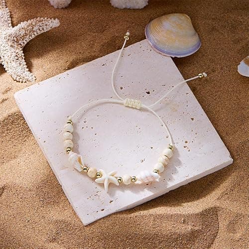 Shell Bracelets for Women Boho Seashell Rope Bracelet Beach Bracelets for Women Starfish Bracelet Suffer Beach Jewelry thumbnail 6