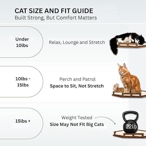 INICIO Cat Wall Shelves - Safe and Sturdy Cat Wall Furniture - Stylish Natural Wood Corner Shelf with 3 Steps for Cats up to 15lbs - Cushioned Perch and Stairs for Climbing and Playing - Dark Brown thumbnail 7