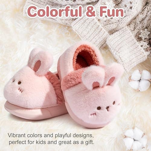 Drecage Toddler Kids Slippers Girls Boys House Shoes Winter Slippers Plush Warm Soft with Cute Cartoon Design Indoor Shoes thumbnail 7