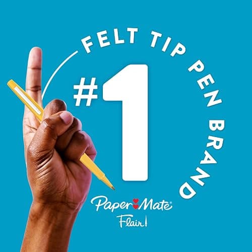 Paper Mate Flair Felt Tip Pens, Medium Point (0.7mm), Black, 12 Count - Teacher Supplies, Journaling, Note-Taking, Writing thumbnail 5