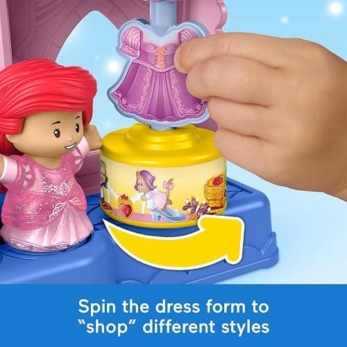 Fisher-Price Little People Disney Princess Shimmer & Glow Dress Shop | Playset with Lights & Sounds, Pretend Play with Cinderella and Ariel Figures, Toddlers & Kids Ages 18+ Months thumbnail 4
