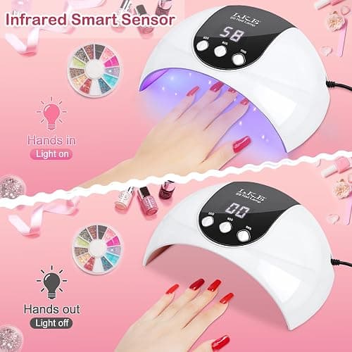UV Nail Lamp, 54W UV Lamps for Gel Nails Nail UV Lamp Led Nail Lamp with 3 Timer, Auto Sensor, LCD Screen, USB Plug Gel Nail Curing Lamp, Led Gel Nail Lamp Nail Dryer thumbnail 5