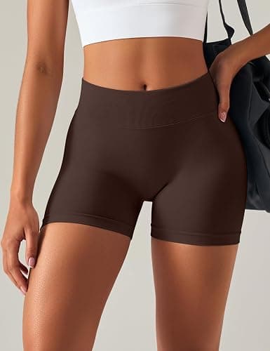 OLCHEE Womens Workout Shorts Seamless Scrunch Butt Lifting 3 Pack Yoga Gym Athletic High Waisted Tummy Control Booty 4.1" thumbnail 2