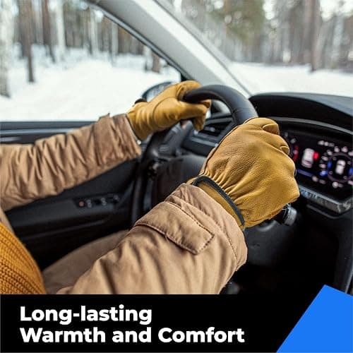 toolant Winter Leather Work Gloves, Warm 3M Thinsulate Lining for Cold Weather Work, Thermal Insulated Gloves thumbnail 3