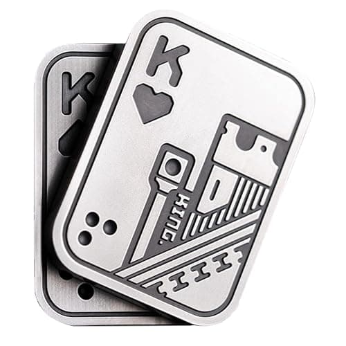 New Decompression Metal Poker Fidget_Slider,Manually Rotate Adult Office Decompression Toys to Relieve Pressure, Tabletop Toys for Adults, (KK) - Image 1