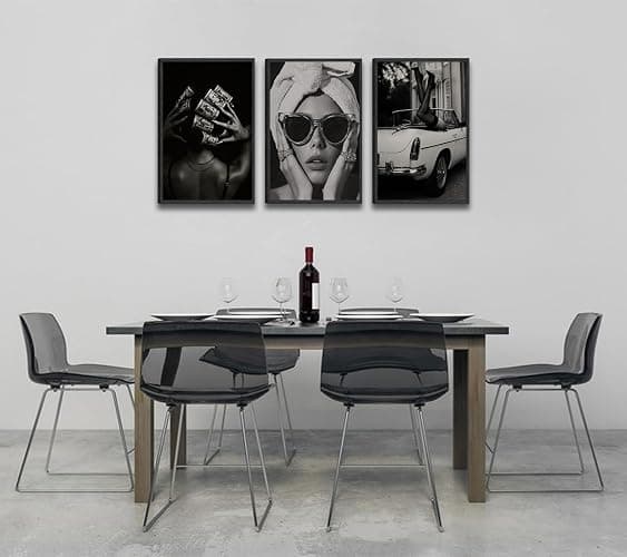 Fashion Woman Wall Art Black and White Trend Wall Decor Sexy Luxury Posters Prints Modern Paintings Pictures Artwork for Bathroom Gallery Home Decoration 16x24in Unframed thumbnail 5