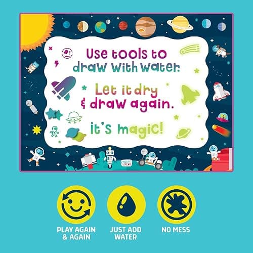 Chuckle & Roar - Aqua Draw Doodle Mat Glow - Water Color Magic Mat - Erase by Letting Mat Dry - Easy Play Anywhere - Ages 3 and Up thumbnail 5