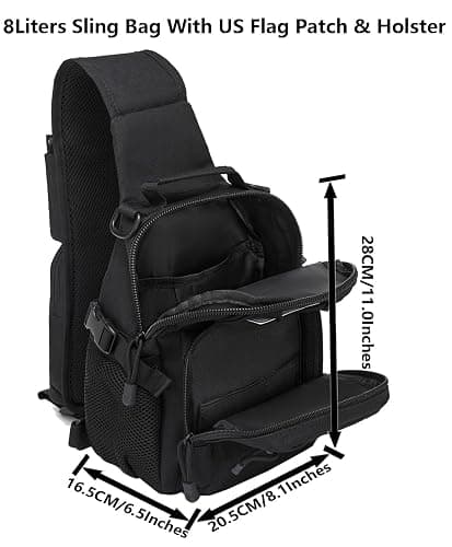 ATBP Small Tactical Holster Sling Backpack Accessories Shoulder Pouch Water Bottle & Radio Holder Crossbody Bag for Men thumbnail 5