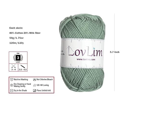 LovLim Crochet Yarn, 10x50g Soft Cotton Yarn Skeins, 1200+ Yards, for Crochet and Knitting, Free Crochet/Amigurumi Patterns, Craft DK Yarn Perfect Starter Kit (Autumn) thumbnail 2