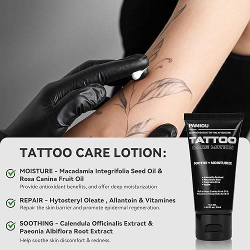 Pamiou Tattoo Aftercare 3 In 1 Set For New Tattoos, Include Tattoo Balm, Tattoo Lotion and Tattoo Soap, Quick Healing, Soothing, Naturally-Derived, Petroleum-Free, Fragrance Free (3 Piece Set) thumbnail 4