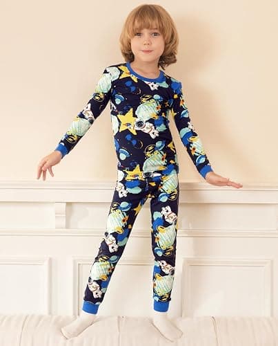 babee Reshinee Bamboo Viscose Toddler Pajamas Boys Girls Baby 12M-8Y Pjs Sets Kids 2pcs Snug fit Long-Sleeve Sleepwear thumbnail 3