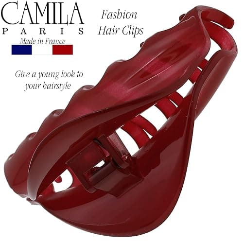 Camila Paris CP2529 French Hair Clip for Women for Thick Hair for Long Curly Wavy Hair, Red, Girls Hair Claw Clips Jaw Styling Hair Accessories for Women, Strong Hold No Slip Grip, Made in France thumbnail 7